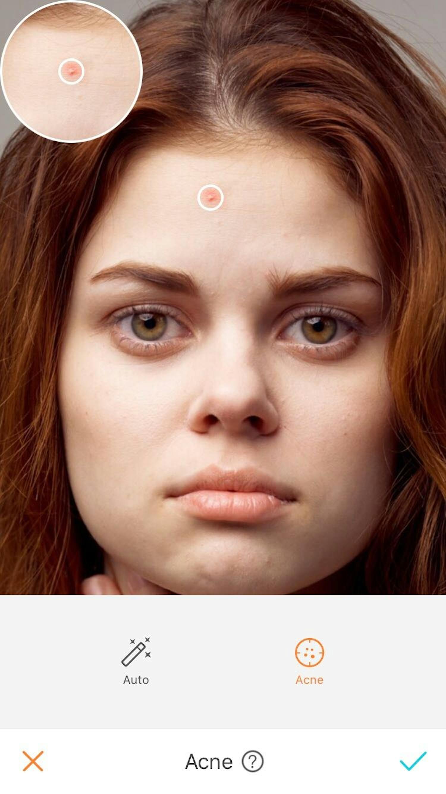 Retusointi epäpuhtauksien poistaminen mobiililaitteilla